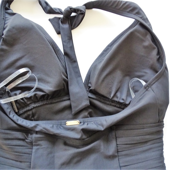 Calvin Klein NWT Black Pleated One Piece Swimsuit - Picture 4 of 4